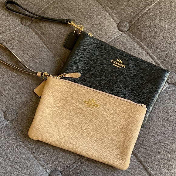 Coach Pebbled Leather Wristlets. - Picture 1 of 12